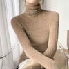 Sweater for Women Autumn Winter Thickened Warm Knitted Stretchy Long Sleeve High-neck Tops