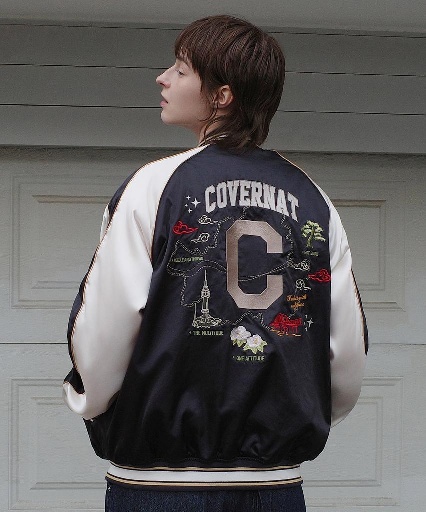 Covernat College Souvenir Sukajan Dark Navy
