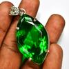 Beautiful Marquise 108 Ct CERTIFIED 925 Sterling Silver Green Topaz Pendant AI-70-NS