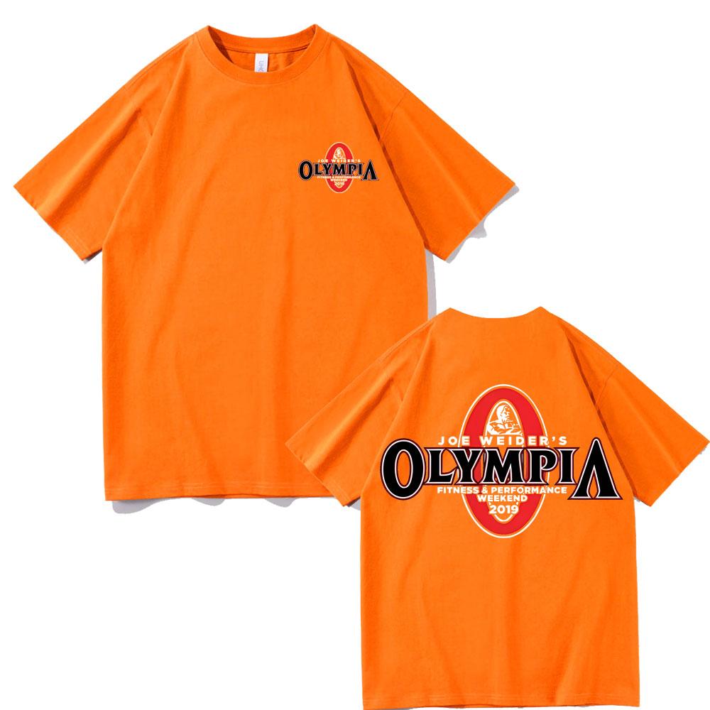 Горячая Распродажа Olympia Fitness Мужские Высококачественные Футболки с Коротким Рукавом Унисекс Для Зала 100% Хлопок Футболки Унисекс Повседневные С Круглым Вырезом Большого Размера