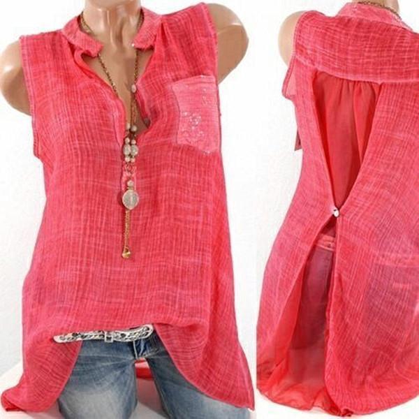 Элегантная женская модная футболка с V-образным вырезом, без рукавов, с прозрачными вставками для стильного образа