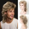 70s 80s Retro Cosplay Costume Wig Curly Rocker Disco Wigs Punk Men Mullet Wigs  Male