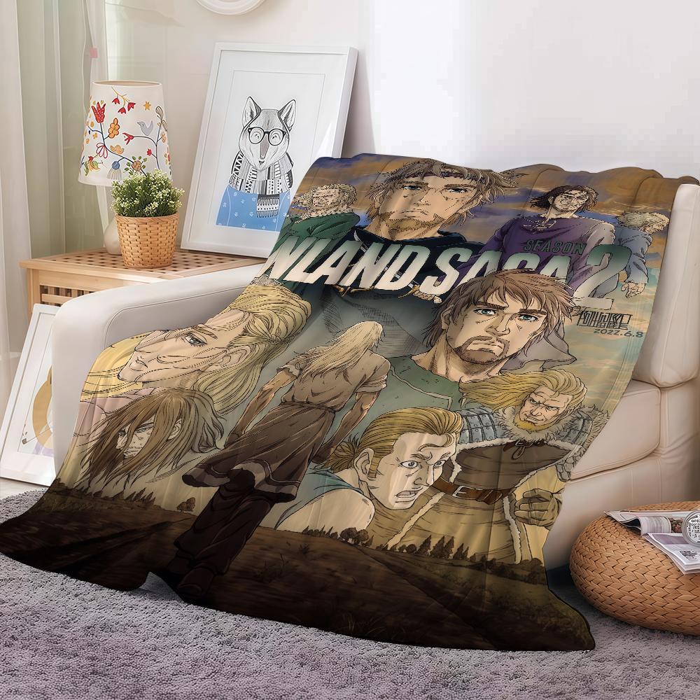 Плед Vinland Saga для дивана, офиса, кровати, самолета, путешествий, сна, чтения, отдыха, кемпинга, мягкий и теплый