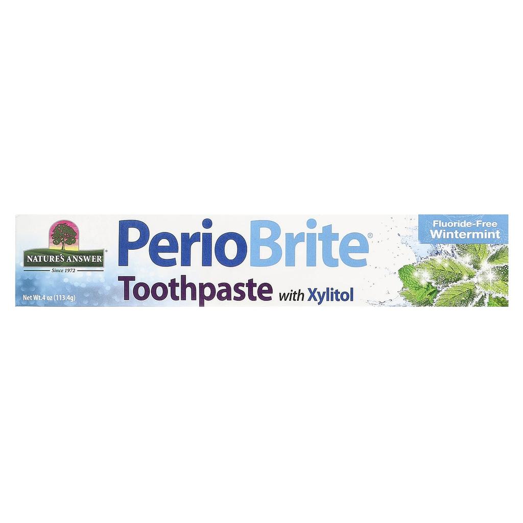 Nature's Answer Periobrite®, Зубная паста с ксилитом, Без фтора, Зимняя мята, 113,4 г (4 унции)