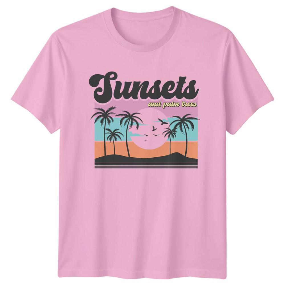 Sunsets And Palm Trees Retro Summer TShirt