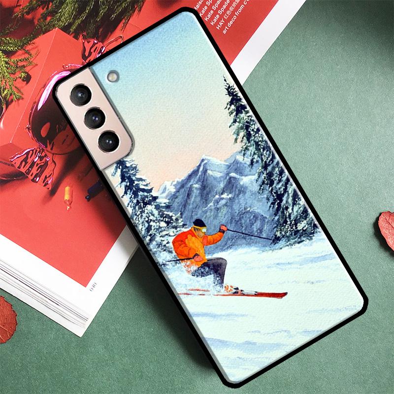 Skiing Snow Snowboard Ski Phone Case For Samsung Galaxy S25 Ultra S9 S10 S20 S20 S21 S22 S23 Plus S24 FE Back Cover