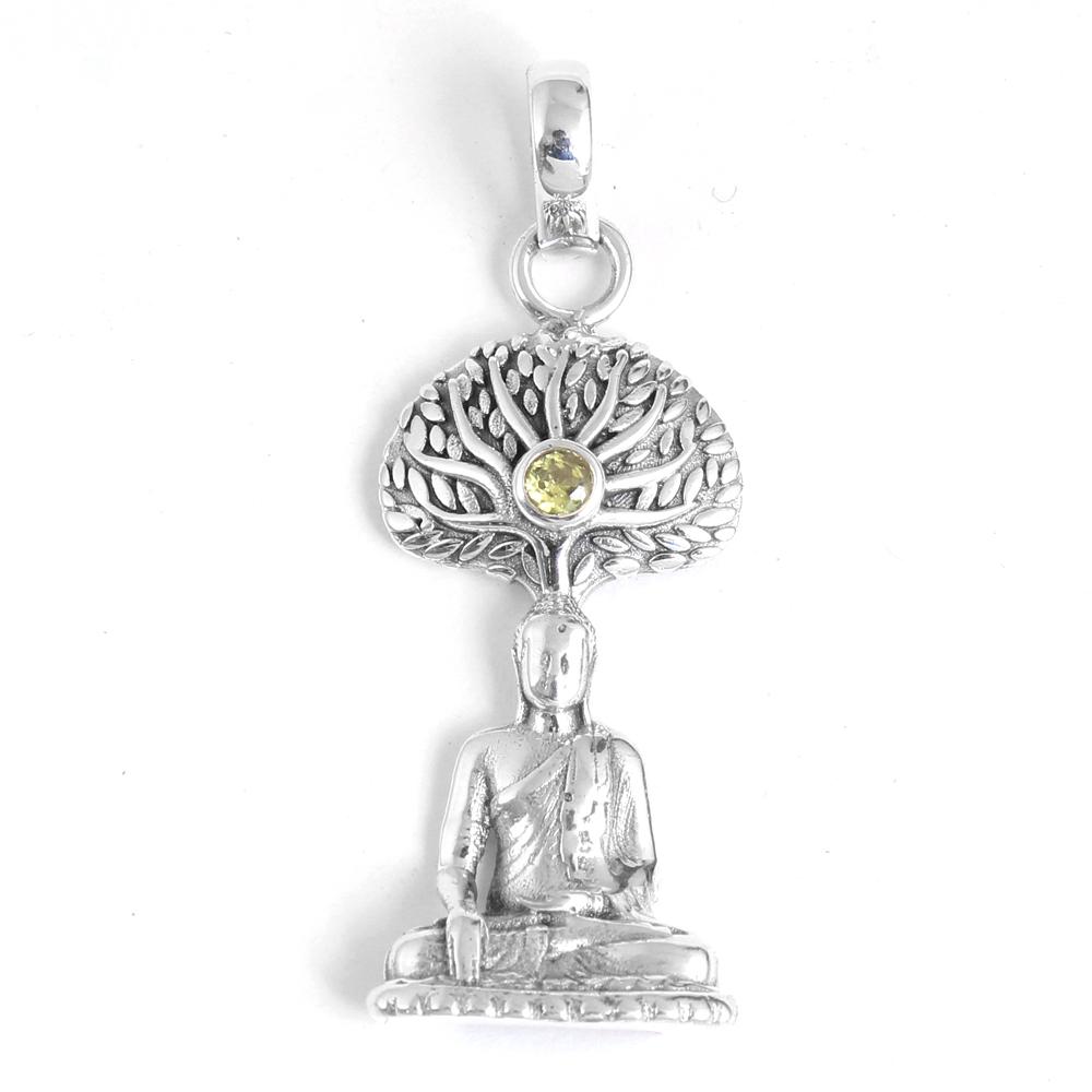 Синий топаз, перидот, аметист, сердолик, гранат, цитрин, подвеска Будды, стерлинговое серебро 925 пробы, очаровательные ювелирные изделия