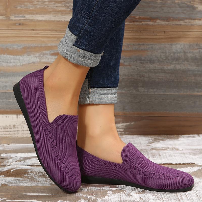 Женские дышащие легкие повседневные туфли на плоской подошве, новые трикотажные сетчатые кроссовки, модные женские мокасины, носки, обувь Zapatillas Mujer