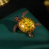 Sea Turtle Brooch Oil-dripping Rhinestone Animal Shape Retro Personality Gift Alloy Women Men Business Suit Lapel Pin Fashion Jewelry