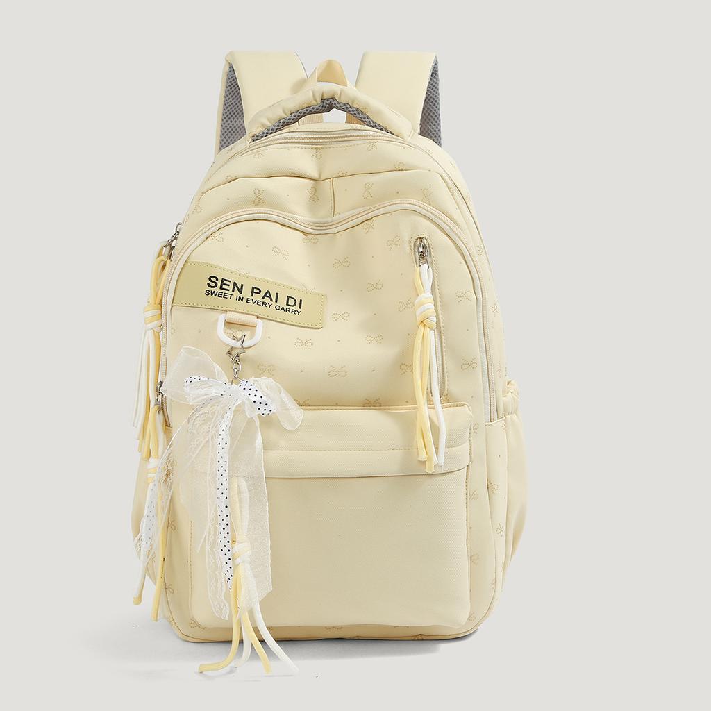 Schoolbag female solid color Harajuku backpack campus style junior high school high school student schoolbag female simple large-capacity backpack