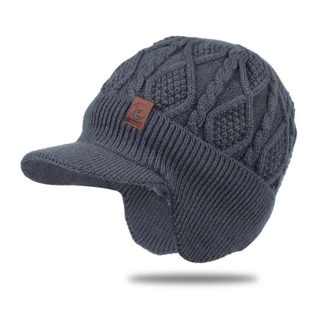 Thickened Knitted Hat Warm Windproof Ski Beanie Hat Fashion Winter Hat Birthday Gift