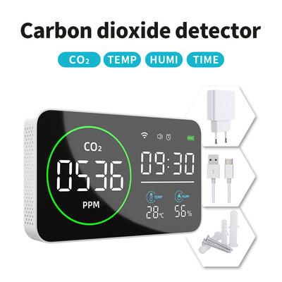 4 в 1 WIFI умный монитор качества воздуха CO2 PM2.5 температура влажность текущее время тестер с будильником детектор углекислого газа
