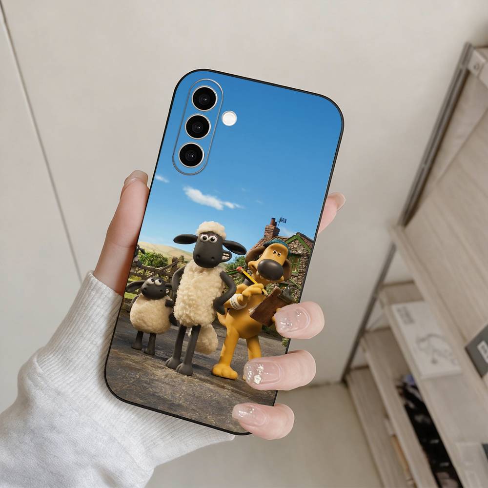 Чехол для телефона S-Shaun The Sheep для Samsung Galaxy A73, A72, A71, A70, A53, A52, A51, Другие Мягкий Черный Чехол