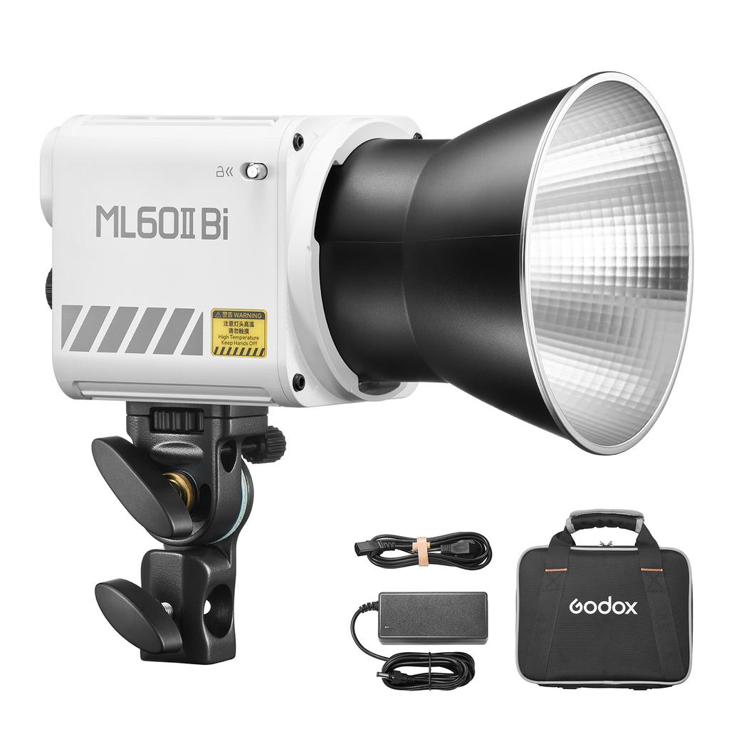 GODOX ML60II Bi, 70 Вт, двухцветный светильник для видеосъемки, 2800K-6500K, индекс цветопередачи с регулируемой яркостью более 96 с GODOX