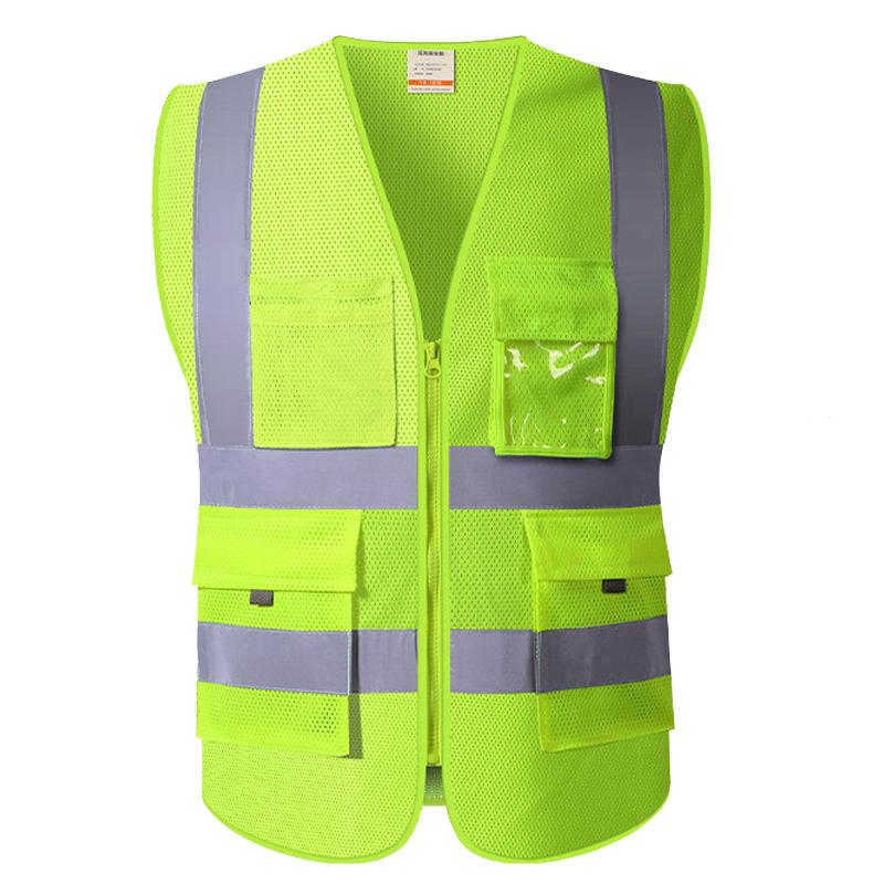 Hi Vis VIZ Excutive Vest High Visibility Reflective Mesh Vest Multi-pocket Safety Vest With Reflective Stripes Mens Summer Vest