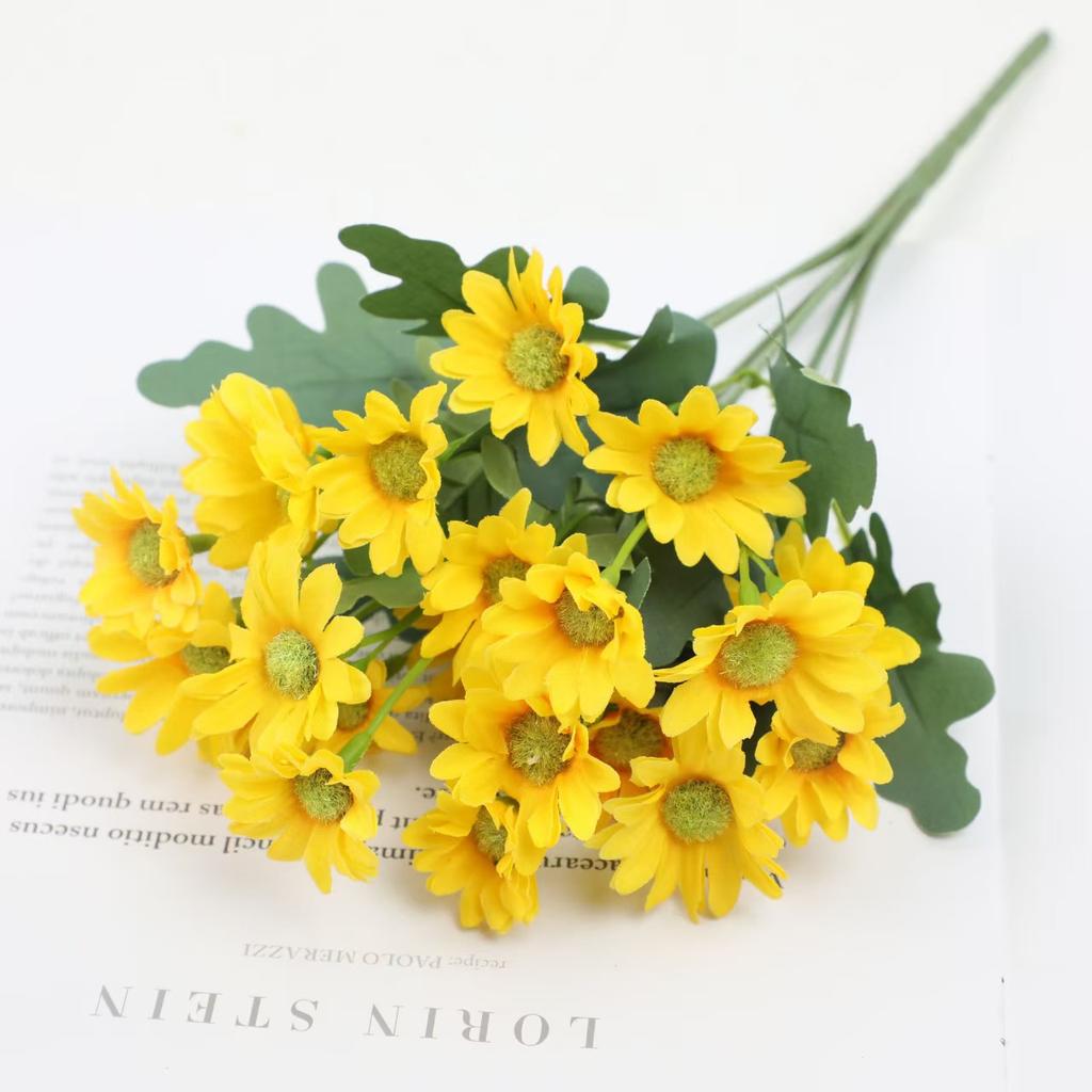 5 букетов искусственных шелковых гербер: Реалистичные искусственные букеты для улицы/дома, сада, крыльца, декора вазы для стола (многокрасочный)