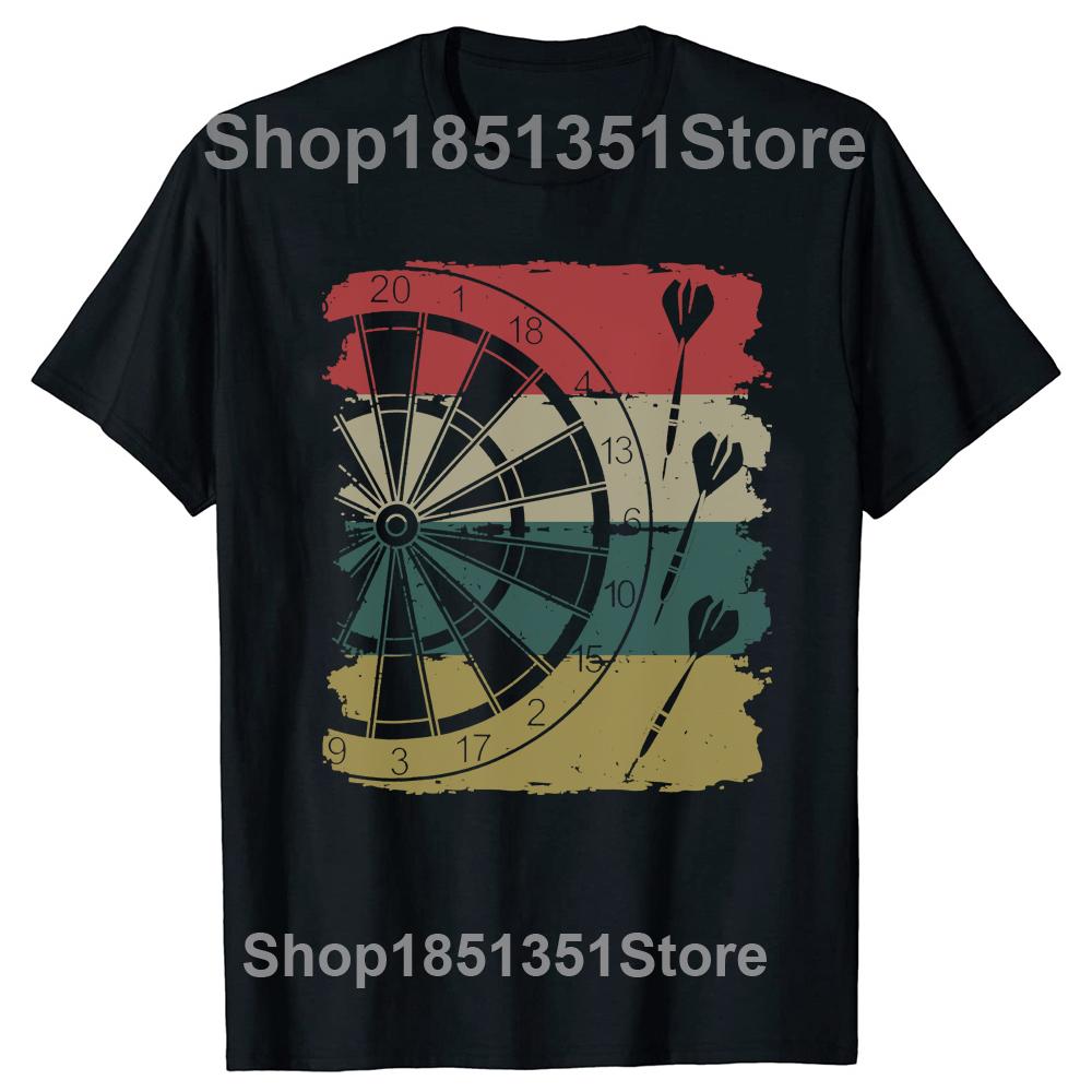 Retro Vintage Dartboard Dreams Darts Player Tee Tops Round Neck ShortSleeve Fashion Tshirt Clothing Casual Basic Tshirts