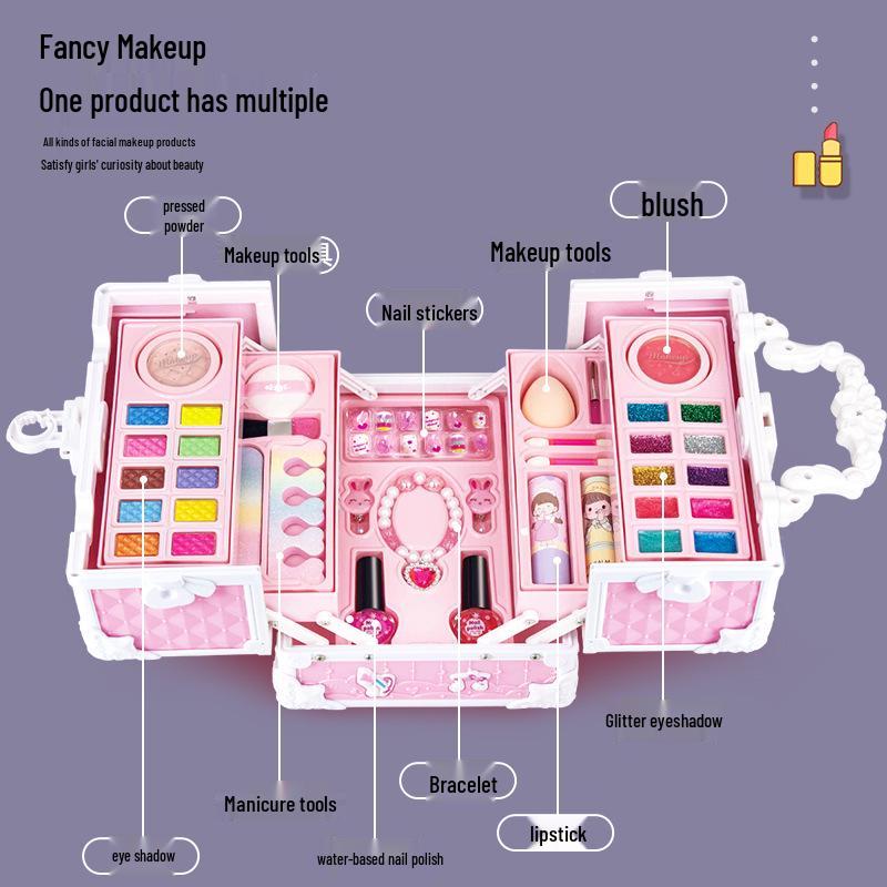 Детский моющийся набор для макияжа и лака для ногтей в подарочной коробке