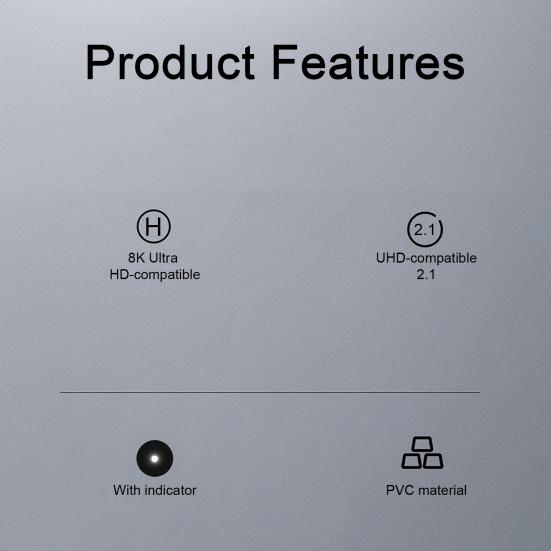 Адаптер HDMI-совместимый штекерный разъем на гнездовой разъем Ultra-Clear 8K с поддержкой UHS2.1 и индикаторной лампой