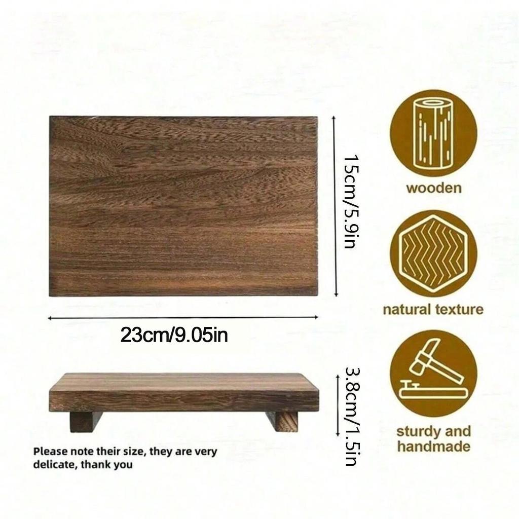 1/2pc Retro Wooden Bathroom Tray Vanity Hands Soap Scented Candle Storage Holder Kitchen Seasoning Tray For Bath Home Decoration