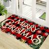 1pc Christmas Slogan Decorative Floor Mat Area Rug Doormat Non-Slip Easy-Clean Rug for Entryway Patio Holiday Home Decor Gift