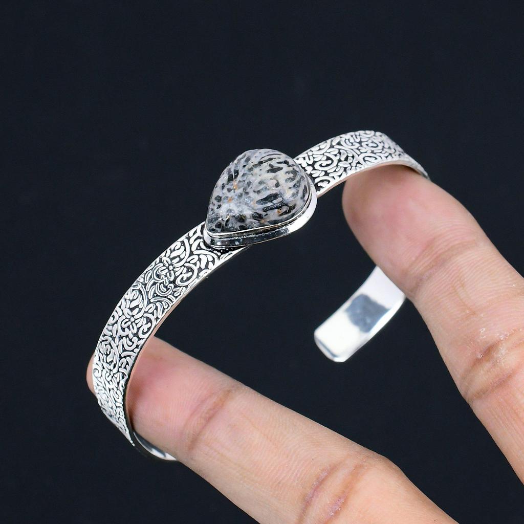 Sisters Day Sale Stingray Coral Gemstone Sterling Silver Wife Bangle Bracelet