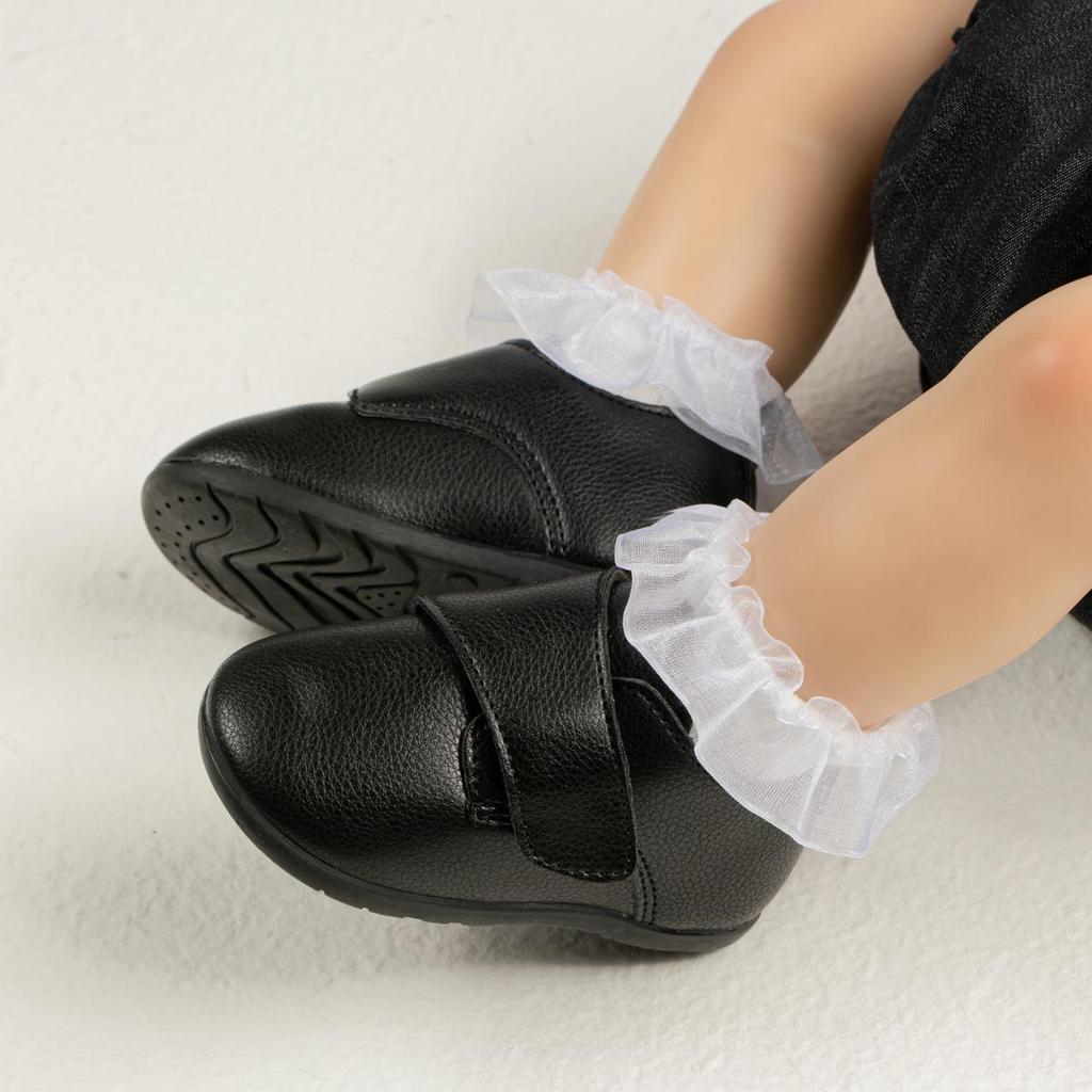 Детские нескользящие туфли-липучки из ПУ-кожи для мальчиков и девочек - Мягкая подошва, обувь для малышей