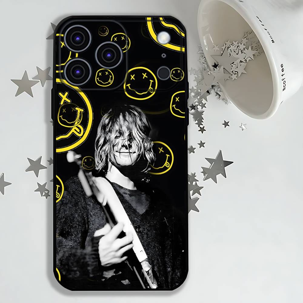 K-Kurt Singer C-Cobain Phone Case For iPhone 17,16,15,14,13,12,11,Pro,Max,Plus,E,Air,Mini Black Shockproof Funda Cover