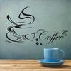 2Pcs Distinctive Coffee Cup Pattern Decorative Wall Sticker for Kitchen Living Room Decoration