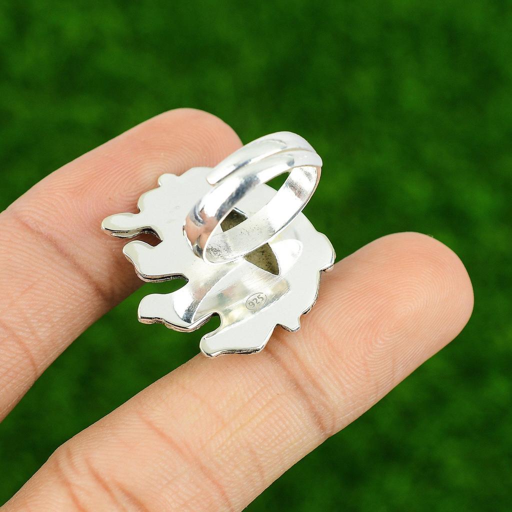 Gift For Women Stackable Adjustable Ring 925 Silver Natural Moonstone Gemstone