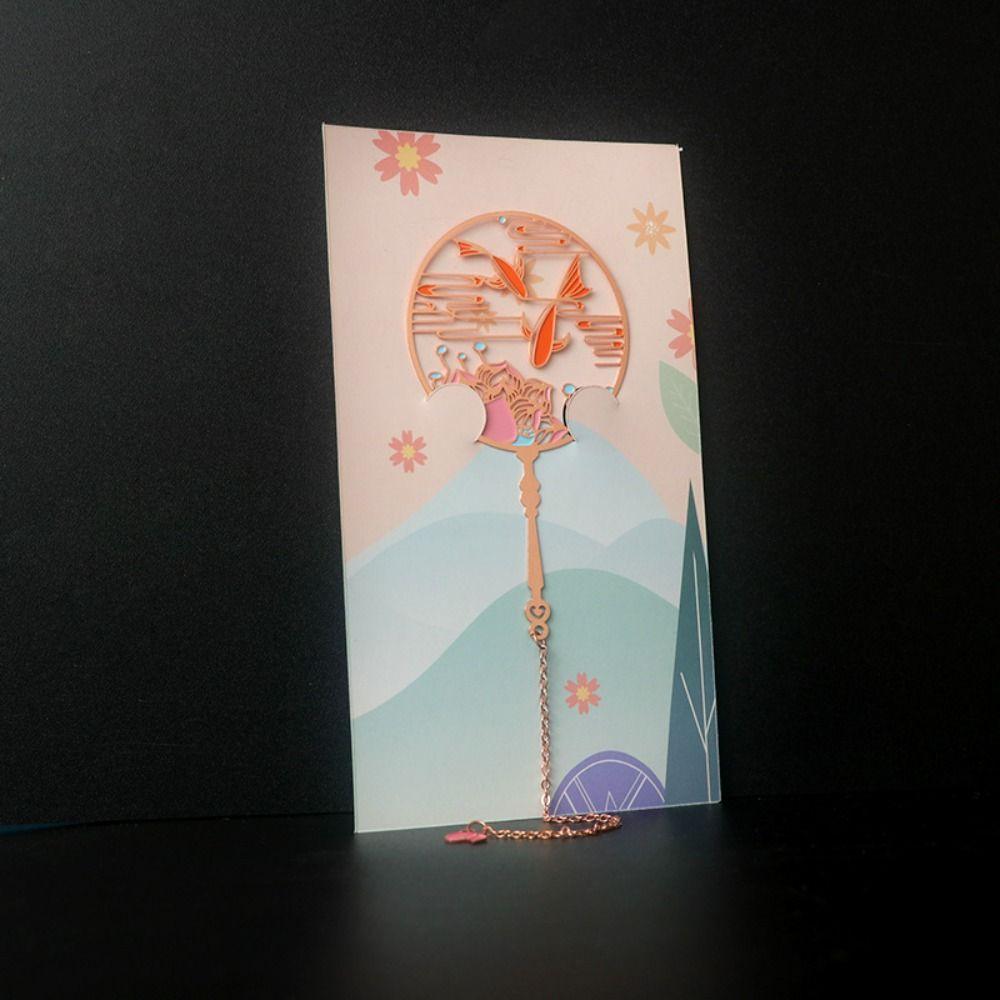Book Clips Chinese Style Metal Bookmark Book Page Marker Tassel Pendant Bookmark Reading Bookmark