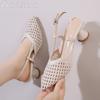 Fashion Elegant Women High Heels Sandals Sexy Pointed Toe Heeled Shoes Fashion New 2025 Summer Mesh Slingback Slippers Woman Pumps Mujer