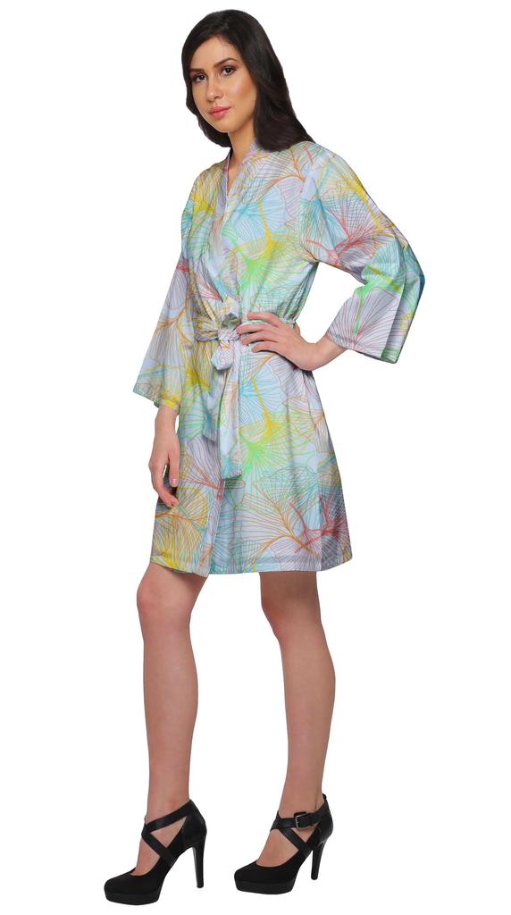 Moomaya Халат с принтом для девочек, кимоно, халаты для женщин, короткие