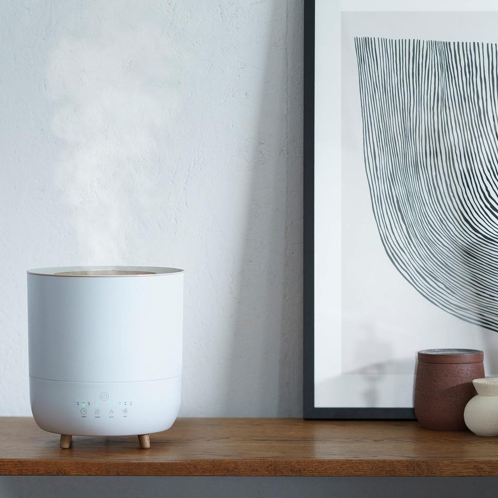 Гибридный увлажнитель воздуха Three Up с максимальным объемом увлажнения 10 Tatami Fogmis White с гарантией 1 год, ограниченная авторизованным объемом 3,5 л и производительностью 350 мл/ч HB-T2153WH