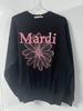 [USED] Mardi Mercredi Floral Embroidered Sweatshirt In Black and Pink