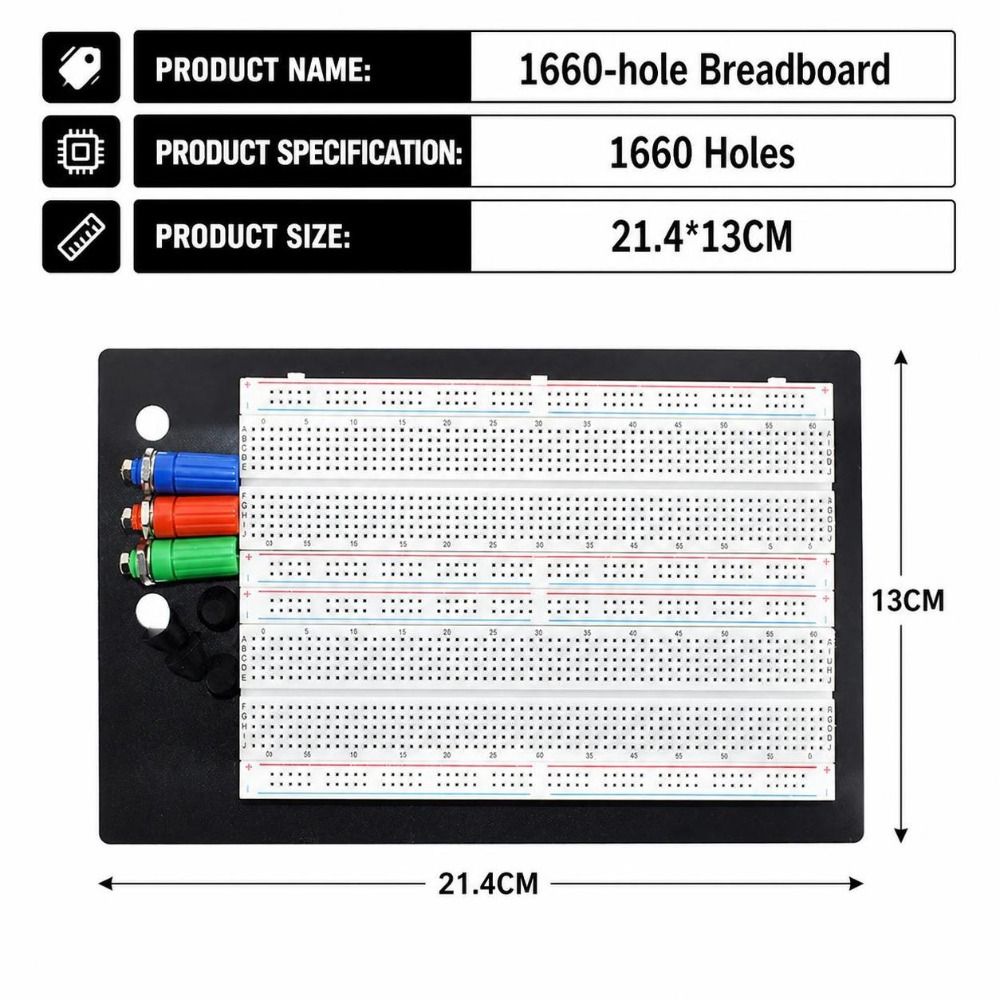 Reusable Sockets Solderless Breadboard 1660pts Electronic Circuit Board Circuit Testing