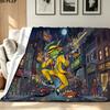 The mask Print Flannel Blanket High Quality Warm Comfortable Cover for All Seasons Perfect for Gifts Home Decor