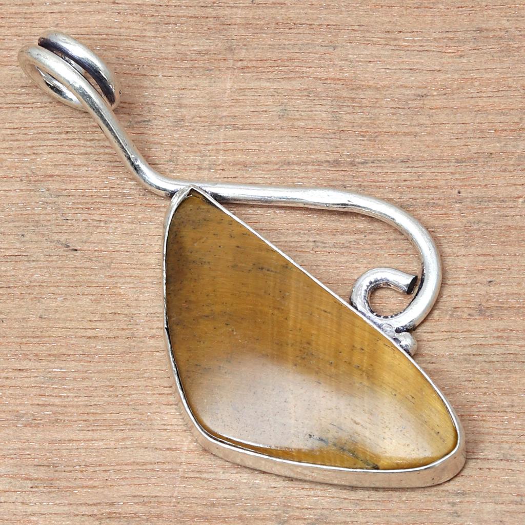 Подвеска с драгоценным камнем тигровый глаз, этническое серебряное украшение на День святого Валентина 2,25 дюйма