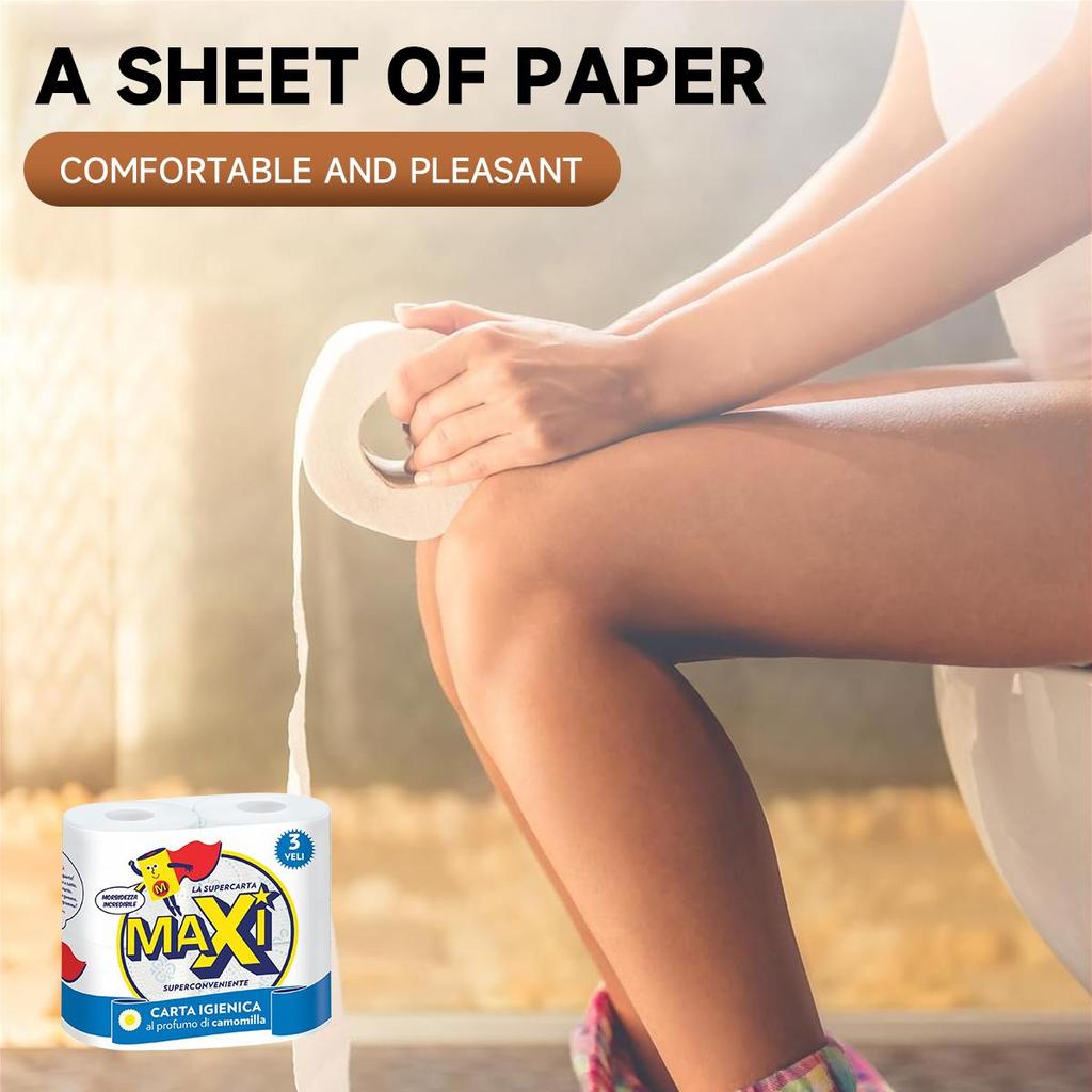 MAXI Ultra Soft Cushiony Touch Toilet Paper, Toilet Paper, 4 Rolls, Septic-Safe.