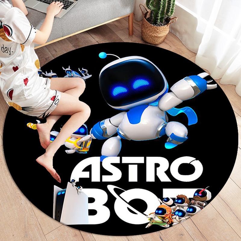 Круглый ковер ASTRO BOT, Ковер для гостиной, спальни, дивана, игровой комнаты, Декор, Нескользящий коврик для пола