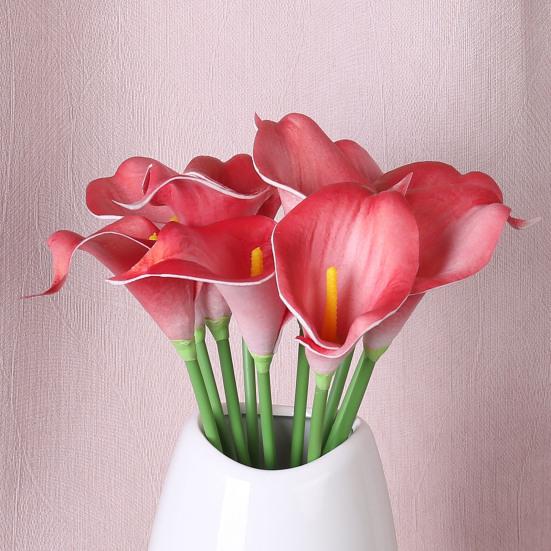 Yousheng 10 шт. Имитация каллы Реалистичный искусственный цветок Многоразовая искусственная калла с гибким стеблем для вазы Цветочная композиция Домашний декор