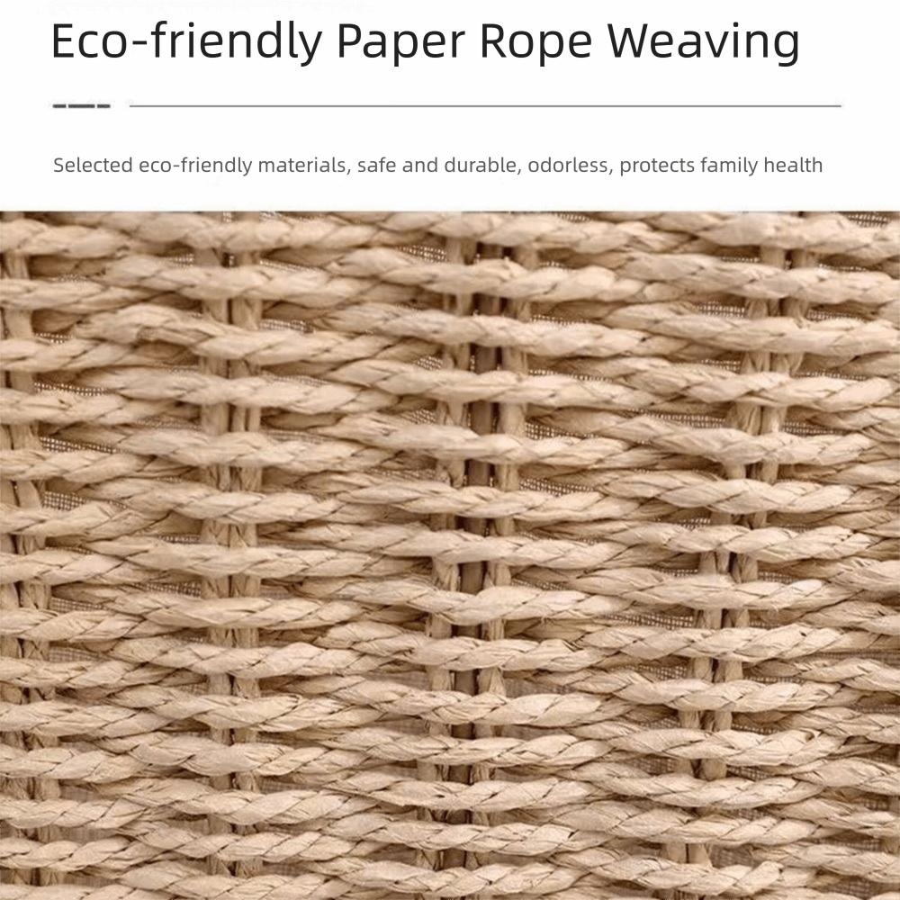 Square Imitation Rattan Basket Hand Woven Woven Storage Bin Simple Sundries Organizer  Closet