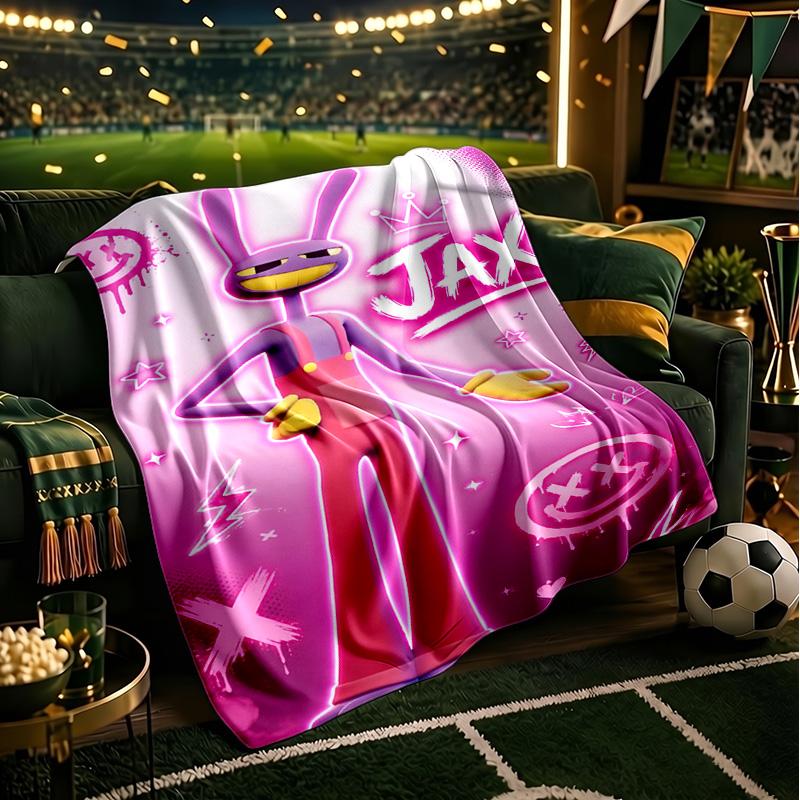 Jax Pink Power Throws Blanket Flannel Blankets Plush for Couch Bed Gifts for Men Women Travel picnic blanket Christmas fan gifts