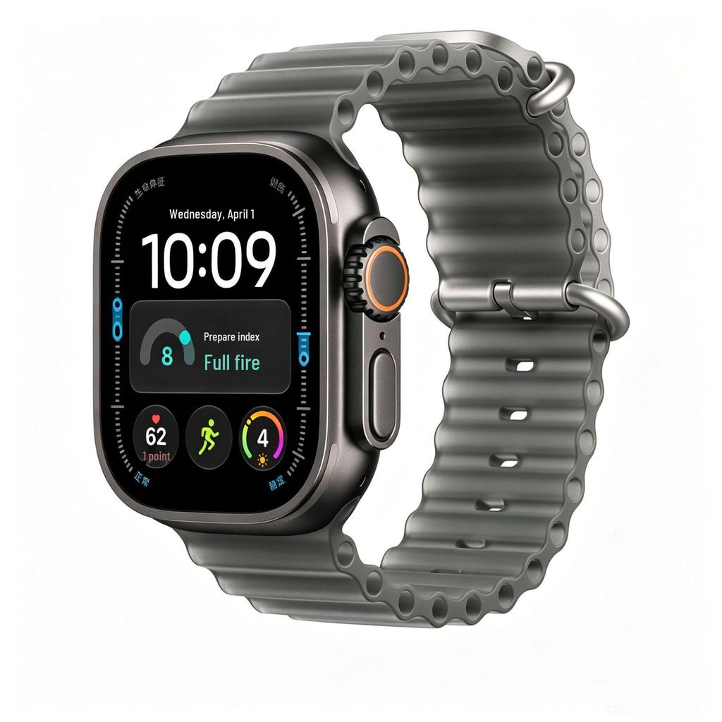 Силиконовый ремешок Apple Watch 11 Ultra с двойной пряжкой
