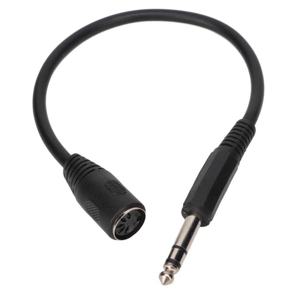Гибкий кабель-переходник DIN 5 Pin (мама) на 6.35 мм (папа), Plug and Play, 1.0 фута, Аудиоадаптер для микрофона, Стерео удлинитель аудио TRS