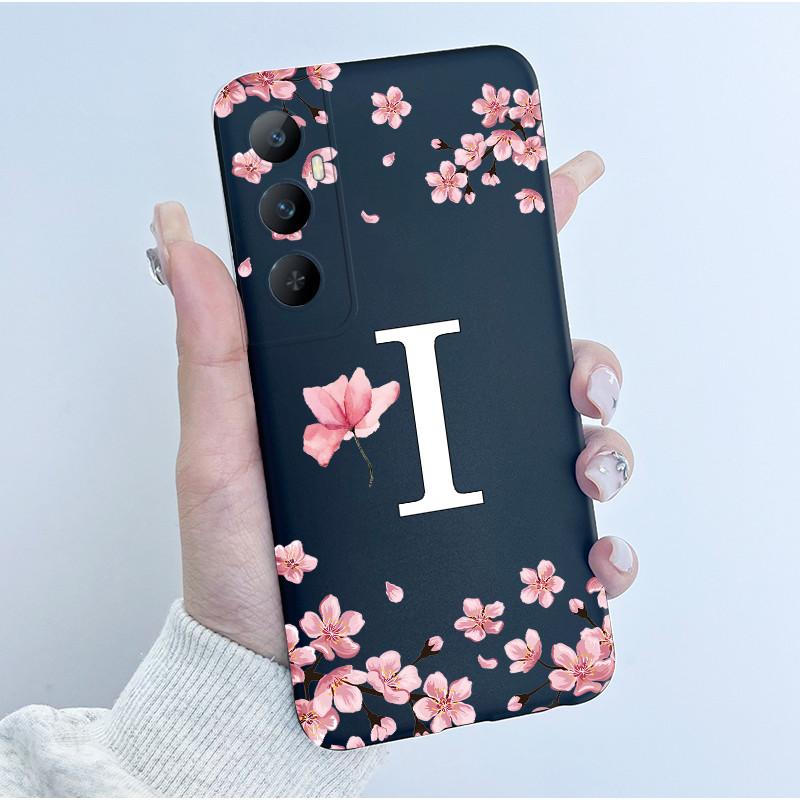 Чехол для Realme C65 4G Мягкий силикон Цветы Печать букв Защитная задняя крышка для Realme C 65 RealmeC65 RMX3910 Чехлы для телефона