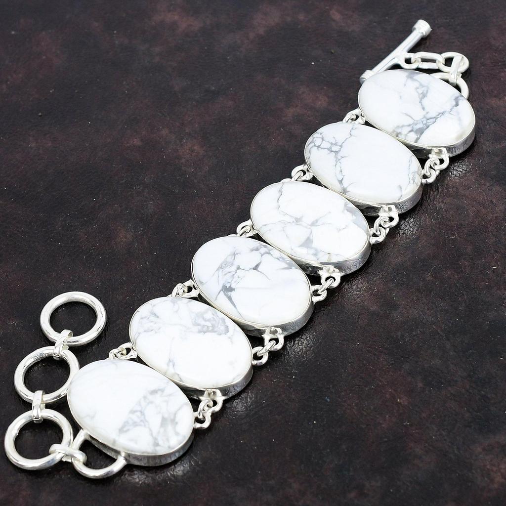 Браслет из говлита, ювелирное изделие из драгоценного камня, браслет-цепочка из стерлингового серебра 925 пробы с регулируемой длиной, очень красивый браслет из говлита ручной работы, подарок для женщин