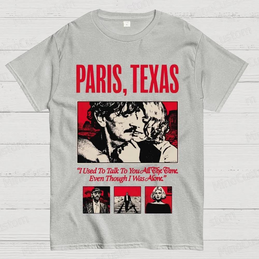 Classic 90's Horror Movie Paris Texas Graphic Print T-shirt Vintage Washed Cotton Men Women Summer Streetwear Oversized New Tees