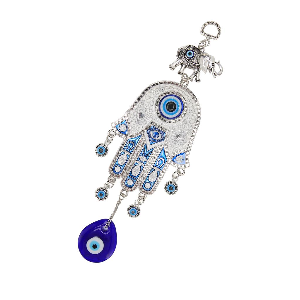 Blue Eye Car Hanging Ornament Attractive Protection Hand Amulet Car Mirror Decor Hanging for Wall