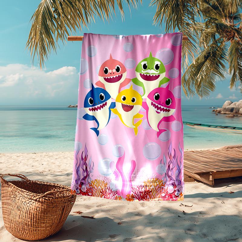Ultra-Soft Beach Towel with Shark Theme,Ideal for Pool - Camping, Diving - Perfect Travel Essential, Vibrant Beach Towel.